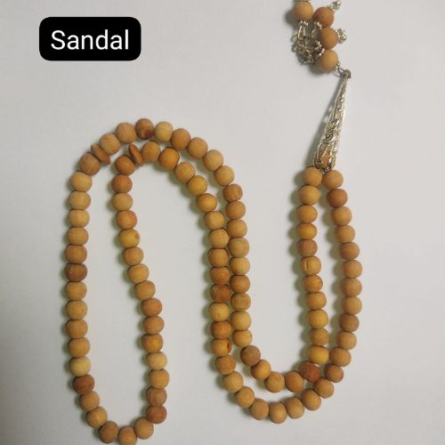 مسبحة من خشب الصندل 100 حبة – مسبحة إسلامية أنيقة للذكر والصلاة